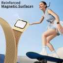 MARGE PLUS Slim Milanese Loop Compatible with Apple Watch Band for women 41mm 40mm 38mm 42mm 46mm 45mm 44mm, Stainless Steel Magnetic Mesh Strap work on iWatch Bands Series 11 10 9 8 7 6 5 4 3 & SE 3 2 1
