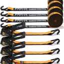 4 Pack Heavy Duty 2" x 27' Ratchet Tie Down Straps with Wired J Hooks - 10,000 LBS Break Strength for Truck & Trailer Cargo Control KODIAK STRAPS