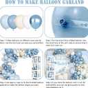 153pcs Dusty Blue Balloon Baby Shower Decorations for Boy | Blue White Sand Balloon Arch Kit Baby Boxes with Letter Welcome Baby Banner for Wedding Gender Reveal Birthday Party Supplies