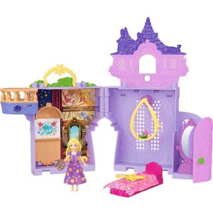 Mattel Disney Princess Toys, Rapunzel Storytime Stackers Doll House Tower with Rapunzel Small Doll, 1 Pascal Figure & 7 Accessories, Inspired by Movie