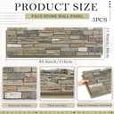 2 Pack Faux Stone Panels Interior 45.6''l x 11.8''h x 0.98''d Faux Siding Panels Exterior Artificial 3D Veneer for Wall Decor Outdoor Home Improvement Projects (PU,Light Gray)