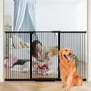 40.55" Tall Wide Baby Gate for Doorways Stairs, 71.2"-76.7" Extra Tall Dog Pet Gates for Large Opening, High Child Kid Safety Door No Drill, Auto Close Cat Proof Hallway Kitchen Indoor House, Black