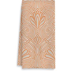 Fuasei Vintage Floral Kitchen Towels, Retro Orange and Gold Italian Print Decorative Hand Towels for Bathroom, Neutral Floral Dish Towels, Neutral Kitchen Bathroom Decor, 16x24 Inch