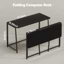 WOHOMO Folding Desk, 47.2" Foldable Computer Desk for Bedroom, Space Saving Computer Table Writing Workstation for Home Office, Easy Assembly, Black, Extra Large Size:47.2 x 19.6
