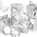 Silver Gift Boxes 5x5x5, 30 Pack Paper Gift Boxes with Lids for Gift, Bridesmaid Proposal Box, Cupcake Boxes, Gift Box for Wedding, Birthday, Groomsmen Proposal, Gifts, Packaging, Present