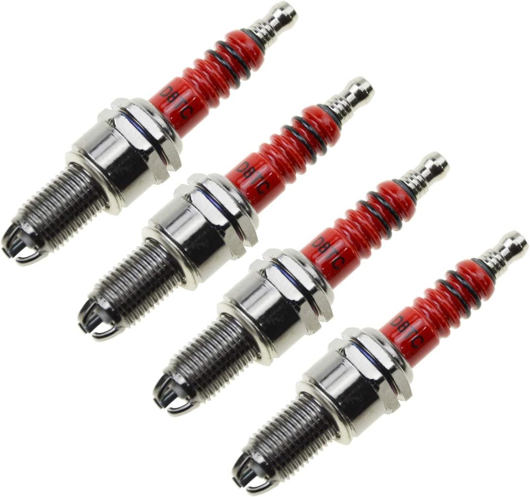 GOOFIT D8TC 3 Electrode Spark Plug for CG 125cc 150cc 200cc 250cc CF250 4 Stroke Gasoline Engine ATV Motorcycle Scooter 4pcs