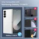 Maxdara for Samsung Galaxy Z Fold 6 Case, [Privacy Tempered Glass Screen Protector] [Support Wireless Charging] [Shockproof Hard Protective] Slim Fit Phone Case for Z Fold 6 5G (Red)