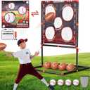 VROGTIK 2-in-1 Football & Baseball Toss Game for Kids Ages 3-8 - Outdoor Garden Toy for Backyard, Beach & Camping, Family Party Fun Sports Toy