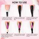 5 x Trial Size Chrome Nail Powder for Nail Art 0.2g - 1 Jar Mirror Holographic Mermaid Pigment for Dip Powder Nails, Acrylic Nails, Resin Art, Manicure (Purple)