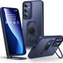 Shields Up for Samsung Galaxy S24 Plus Case with Stand, Galaxy S24 Plus Case with Double Ring Holder [Adjustable & Foldable] Protective Translucent Matte Cover for Samsung S24 Plus - Frosted Blue