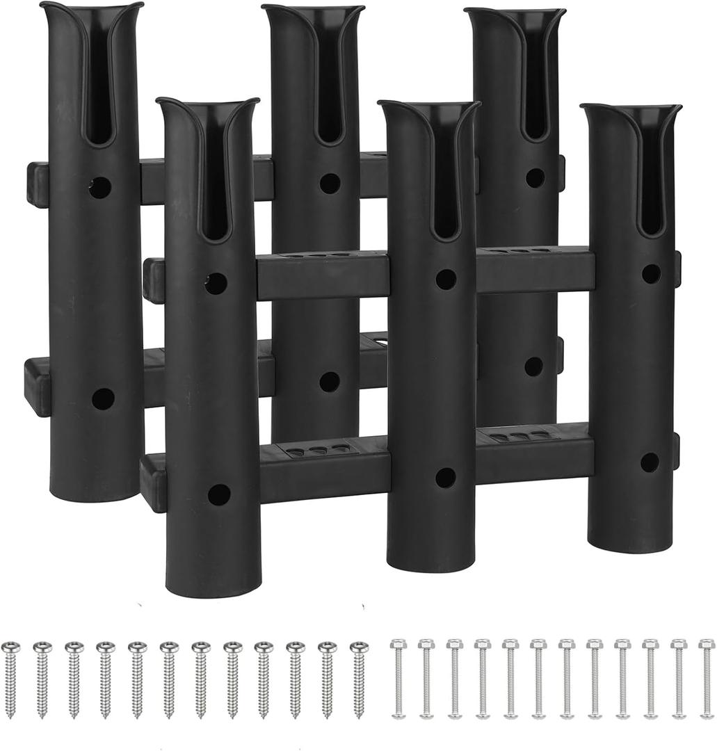 Fishing Rod Holders Boat Rod Holders with Screws Plastic Tube Pole Holders Bracket for Boat Kayak Garage Cooler Trailer Portable