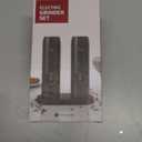 Electric Salt and Pepper Grinder Set of 2, Automatic Pepper Mill, USB Rechargeable, Adjustable Coarseness, One-handed Operation, Ceramic Burr, Refillable, Auto Grinders with Charging Base LED Light (Regular Size)