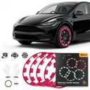 Wheel Rim Protect for Tesla Model Y 21" (2020-2024), Easy-Install Hubcaps Wheel Cover, Scratch-Resistant Car Tire Trim Rings, Stylish Design for Induction Wheels, Sakura Pink 4Pcs Model Y Accessories
