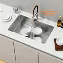 30 Inch Undermount Kitchen Sink 18 Gauge 304 Stainless Steel Single Bowl Sinks Handmade Modern Sink for Kitchen with Drain Assembly, 30"x18"x9"