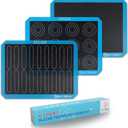 3PCs GUY DREAM Perforated Silicone Baking Mat 11-4/5" x 15-3/4" - 1 Choux Mat, 1 Eclair Mat and 1 Blank Mat for Baking Cookie- Steaming Mesh For Half Size Cooking Sheet- Non-Stick Reusable Oven Liner