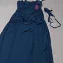 Avidlove Sexy Nightgown for Women Mesh Floral Slit Pleated Lingerie V Neck Long Dress (XX-Large, Blue Green)