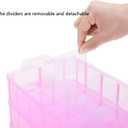 Sooyee Bead Organizer,3-Tier Craft Organizers and Storage,Stackable Storage Containers with 30 Compartments Dividers for Washi Tape,Toy, Nail,Art Supplies, Fishing Tackle, Pink