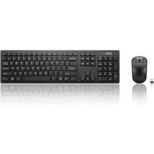 Lenovo 100 Wireless Keyboard and Mouse Combo Cordless Set with Spill Resistant Quiet Keys 3-Zone Keyboard - Ambidextrous Mouse Compact Design Wireless USB - Black