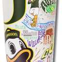 Catstudio Drinking Glass, University of Oregon Glass Cup for Kitchen, 15oz Dishwasher Safe Tumbler for UO Alumni