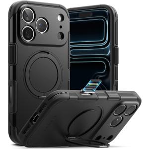 Ringke Alles for iPhone 17 Pro Max Case, [Compatible with MagSafe] Shockproof Cover with 360° Rotating Kickstand, Powerful Magnet Camera Control Capture Button - Black