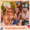 Gersoniel 24 Pcs Birthday Party Hats Set, Birthday Cone Hats with Pom Poms and Fun Glasses for Family Celebration, Group Parties (Dot Style)