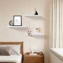 Upassion White Floating Shelves - Set of 3, 16" Wall Mounted Shelves for Home Decor, Living Room, Bedroom, Bathroom, Kitchen