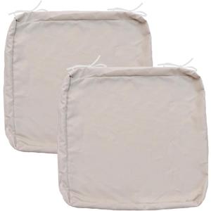 FLYMEI Patio Cushion Covers 18x18x2 Waterproof Outdoor Cushion Cover Replacement 2Packs Outdoor Seat Cushion Slipcover for Rattan Chair Sofa, Apricot