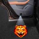 2PCS No Fade Car Door Lights,Fire Tiger Car Door Lights Logo Projector LED Shadow Welcome Lamp Tiger Gifts Accessories Suitable for All Brands Vehicles Motorcycle