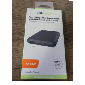 Cell Candy Slim Power Bank With USB & USB C Fast Charging