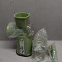 SUSTEAS Rotary Cheese Grater with Handle - Vegetable Shredder with 5 Well-designed Blades & Strong Suction Base, Round Mandoline Slicer & Food Chopper for Kitchen, with Blade Storage Box (Retro Green)