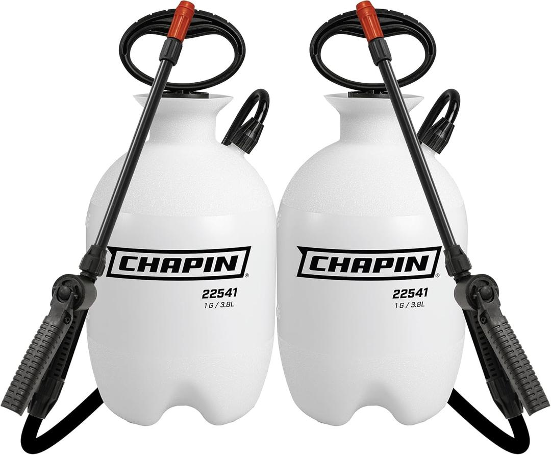Chapin 22541 Pump Sprayer, 1Gallon, Foaming, Lawn & Garden, Translucent Poly Tank, Adjustable Nozzles, AntiClog Filter, 12" Wand, 34" Reinforced Hose for Weed, Pest, Fertilizer Applications, 2 Pack