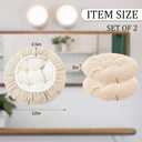Bar Stool Covers Set of 2, Stool Covers Round with Elastic Band Pad, Soft Stool Seat Covers, Nonslip and Washable, 12 Inch, Beige