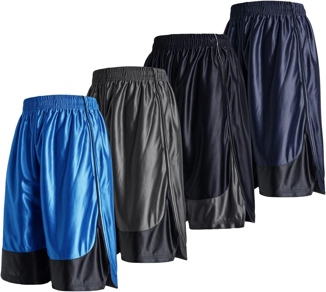 Gary Com 4 Pack Men's Basketball Shorts Gym Workout Athletic Quick Dry Shorts with Deep Pockets and Elastic Waistband (Medium)