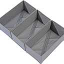 Sock Drawer Organizer Set of 2 Pack Gray, 11' Small Collapsible Fabric Underwear Dividers, Closet Cabinet Dresser Storage Bins for Panties Stockings Leggings