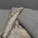 5x7 Area Rugs Washable for Living Room - Soft Oriental Farmhouse Rug with Non-Slip TPR Backing - 0.13inch Low Pile Stain Resistant Polyster Indoor Carpet for More Than 35sq ft Spaces (5x7 Ivory/Multi)