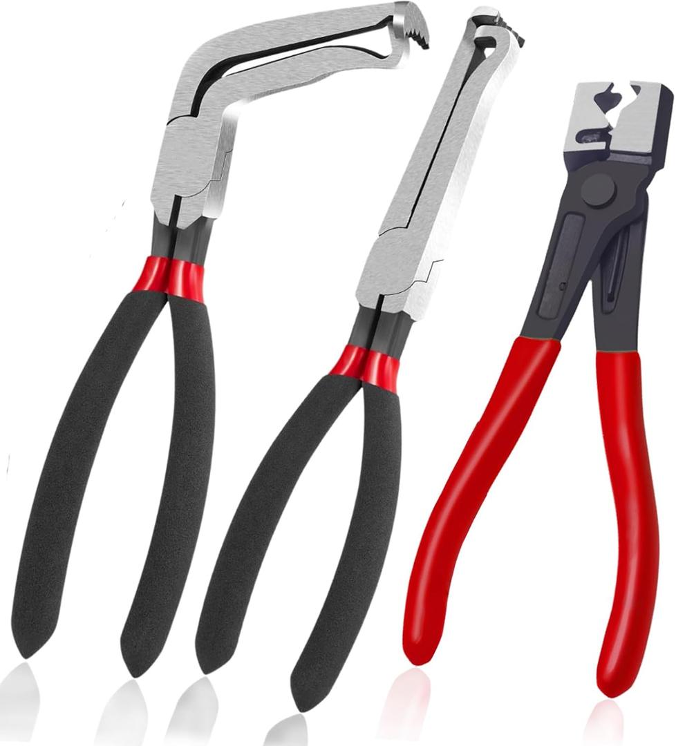 3 Packs Electrical Disconnect Pliers Automotive Electrical Connector Pliers & Fuel Line Clip Remover Tools Automotive Electrical Plug Connector Disconnect Tool/Fuel Injectors (2 Straight + 60 Dgree)
