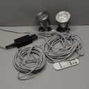 LyLmLe LED Pond Lights with APP Control, 6W SS316 Stainless Steel RGB Underwater Fountain Light with 12V Transformer, IP68 Waterproof Outdoor Underwater Lights for Pond Waterfall, Black Wire(2-Spots)