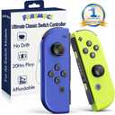 FAREMOCI Switch Controllers,Wireless Joy Remote Cons with Hall Effect Joystick No Drift Controles Compatible with Switch 1 OLED Lite,HD Rumble Gyro Motion,Wake Up,No NFC,Blue Yellow