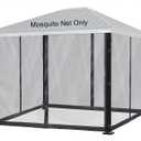 10x10 Gazebo Mosquito Netting, Universal Replacement Screen Walls, with Zippers, Easy to Install, Fit for Most Gazebo Canopy (Black)