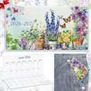 ReliThick 7" x 6.5" 2026-2027 Pocket Calendar for Purse Small Monthly Planner Notebook PVC Cover Pocket Calendar Notepads Appreciation Present Gift for Women Mom Friends Teacher(Watercolor Garden)