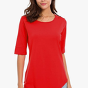 Women's Casual T Shirts Cotton Mid Sleeve Summer Basic Tunics Tee Tops Fashion S
