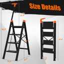 4 Step Ladder with Single-Handrail,Lightweight Aluminum 4 Step Ladder,600lbs Max Load Heavy Duty Step Stool for Kitchen,Home,Office Orange, 4 steps