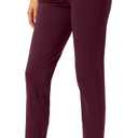 Rammus Womens Yoga Dress Pants with Pockets Stretch Work Leggings for Women Pull On Skinny Slacks for Business Office Casual (X-Large, Dark Red)
