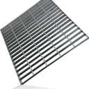 Tongmo 1.9IN Thick Galvanized Steel Drain Grate, B125 Class Sewer Grate, Weather-Resistant Outdoor Drain Cover, Heavy Duty Channel Grate, Silver Square Drainage Grate (19.6 * 19.6 * 1.9IN)