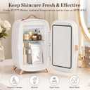 Electactic 6L Mini Skincare Fridge, Mini Fridge with LED Mirror, Compact