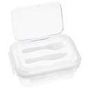 Glass Lunch Box 2 Compartments With Cutlery Lunch Box Lunch Box Containers Suitable Microwave and Dishwasher 980ML Transparent, Pack of 3