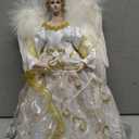 Christmas Tree Topper, 12" Angel Treetop with Lights and Remote Control Timer, Christmas Tree Decoration for Holiday Ornament and Home Decor, Gold