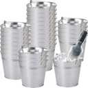 Didaey 24 Pack Galvanized Metal Buckets Bulk 6 Inch Small Ice Buckets Iron Candy Pail with Handle for Garden Planters Vase Table Centerpieces Crafts Wedding Party Favors Accessories Decorations