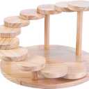 12 Steps Stairs Wooden Sushi Plate Serving Tray, Japanese Creative Rotating Meat Plate Sushi Plate Dish For Home Restaurant Sushi Mat (Round)