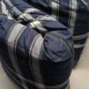 King Comforter，Cotton King Size Quilt，Teal Black Beige Bedding Set，Plaid Striped Bedspread，Lightweight Reversible Coverlet All Season